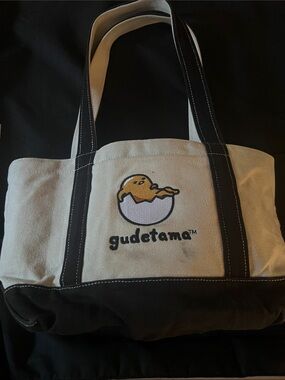 BAGGU Cream and Black Gudetama Canvas Tote
